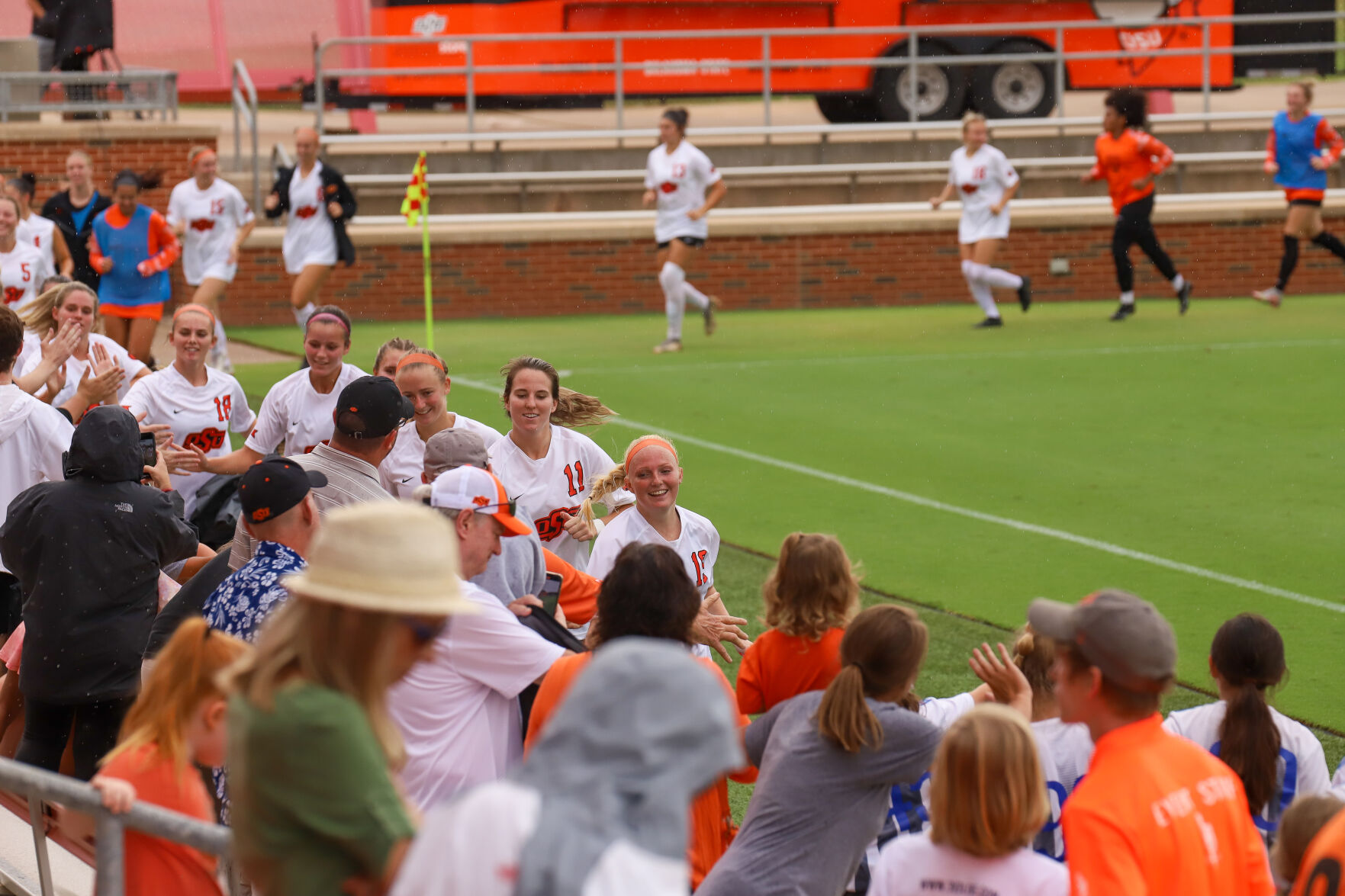 Cowgirls Running at the End of the Game